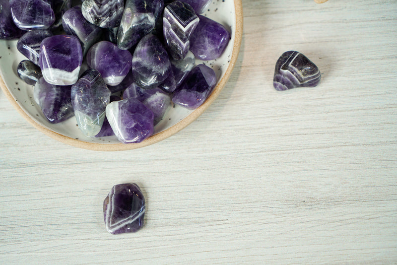 Tumbled Chevron Amethyst for Spiritual Development