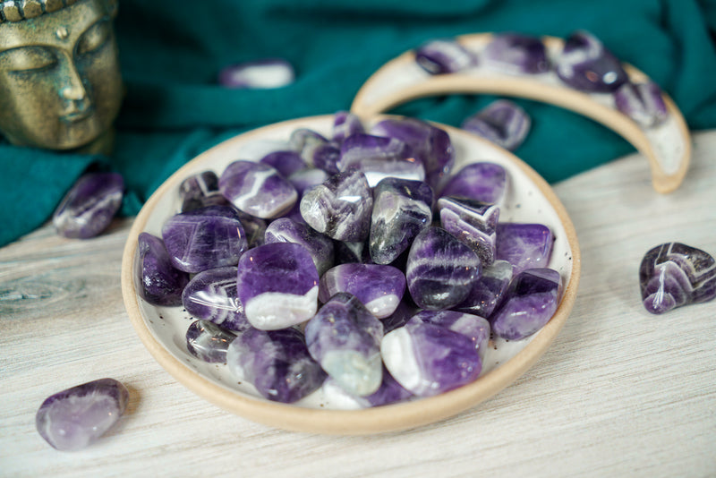 Tumbled Chevron Amethyst for Spiritual Development