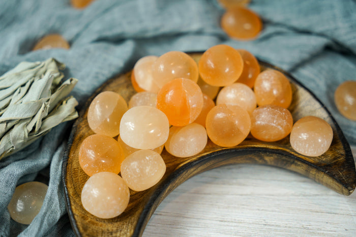 Tumbled Peach Selenite for Divine Guidance