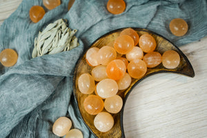 Tumbled Peach Selenite for Divine Guidance