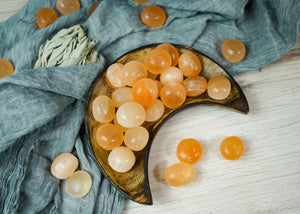 Tumbled Peach Selenite for Divine Guidance