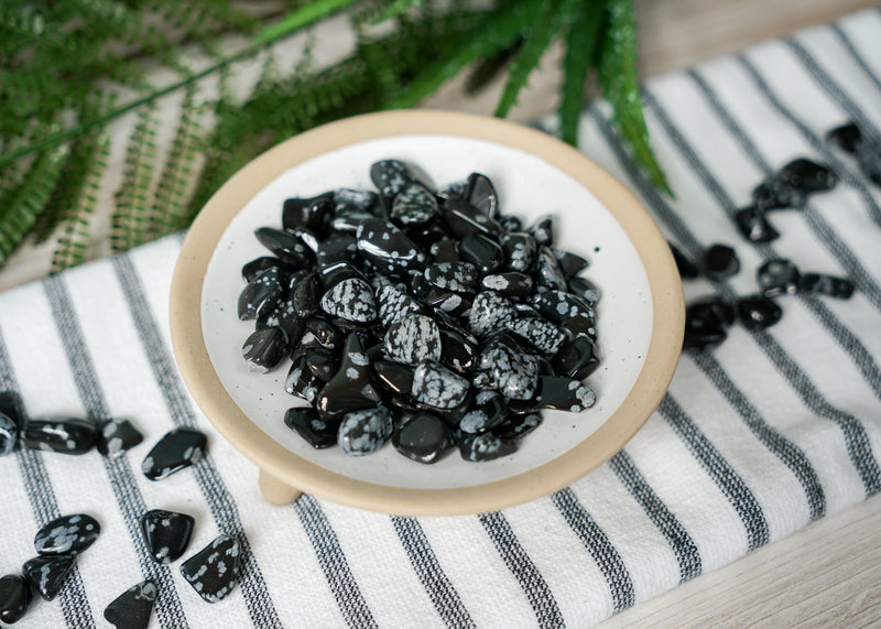 Tumbled Snowflake Obsidian for Balance & Courage