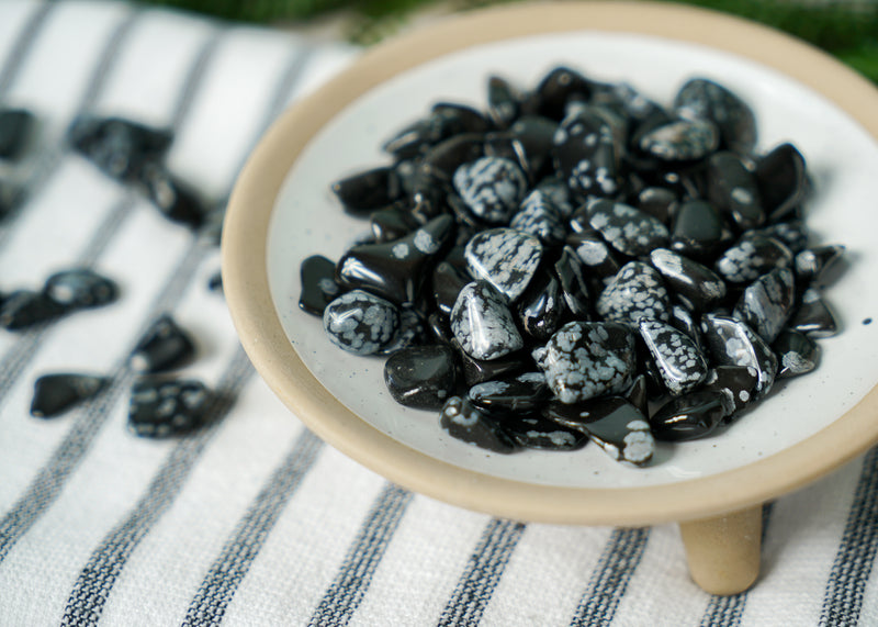 Tumbled Snowflake Obsidian for Balance & Courage