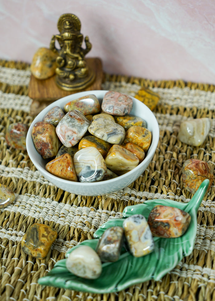 Tumbled Crazy Lace Agate for Removing Attachments