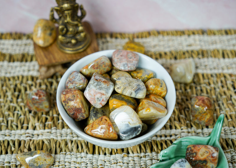 Tumbled Crazy Lace Agate for Removing Attachments