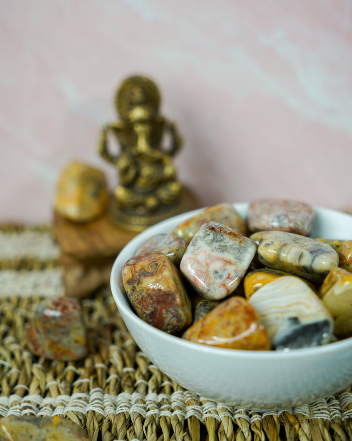 Tumbled Crazy Lace Agate for Removing Attachments
