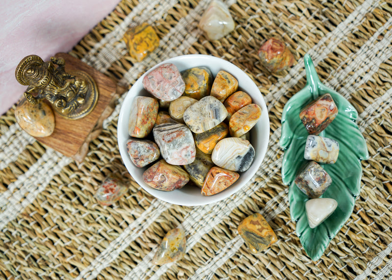 Tumbled Crazy Lace Agate for Removing Attachments