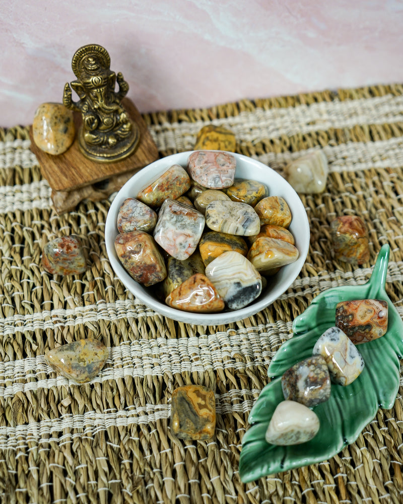 Tumbled Crazy Lace Agate for Removing Attachments