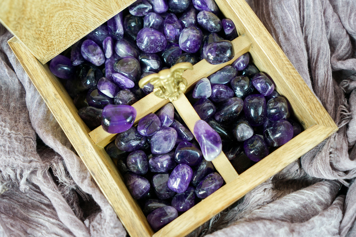 Tumbled Dark Amethyst for Spirituality & Dreams