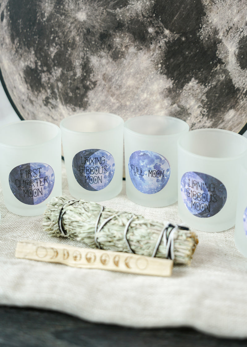 Moon Phase Votive Candle Holders (8 Piece Set)