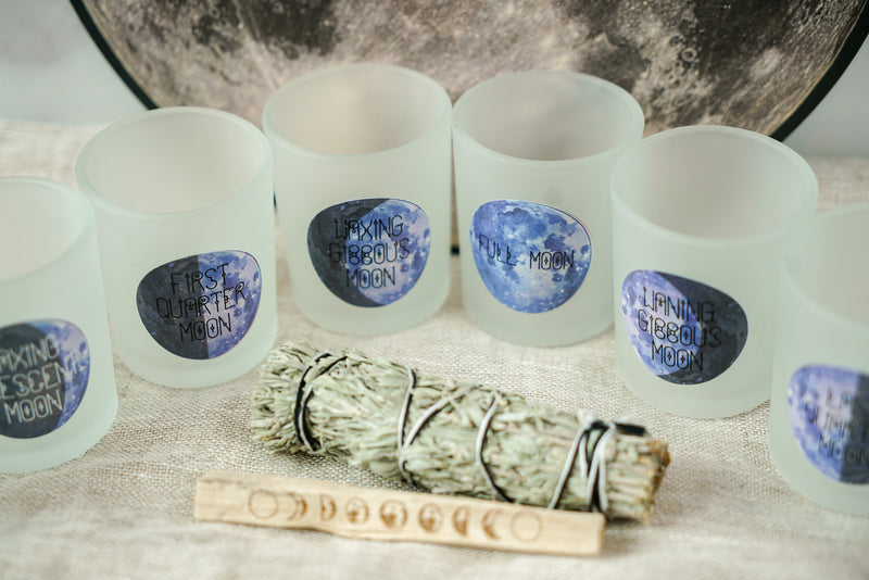 Moon Phase Votive Candle Holders (8 Piece Set)