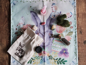 Ostara Altar Cloth and Crystal Set