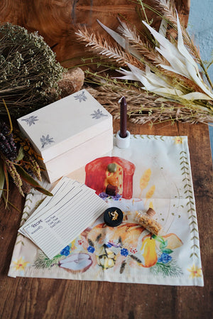 Lughnasadh Altar Cloth and Crystal Set