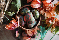 Unakite Heart Carvings for Balance & Healing