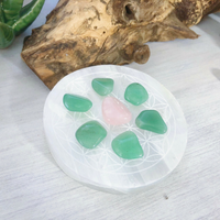 Flower of Life Etched Selenite Charging Plates