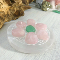 Flower of Life Etched Selenite Charging Plates