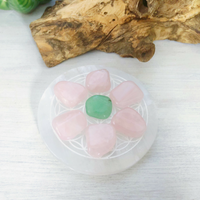Flower of Life Etched Selenite Charging Plates
