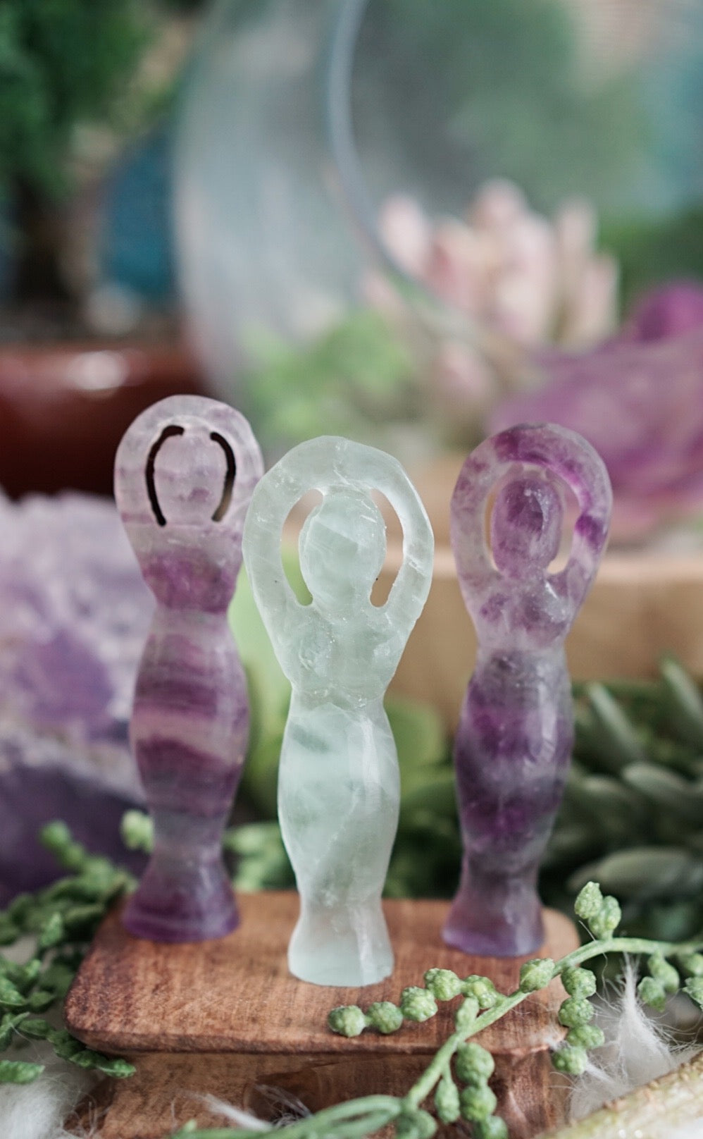 Standing Crystal Goddess Carvings