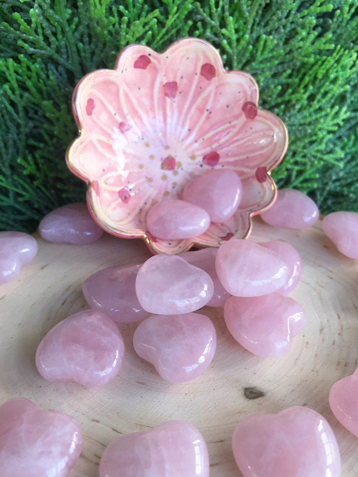 Rose Quartz Heart Carvings for Love & Relationships