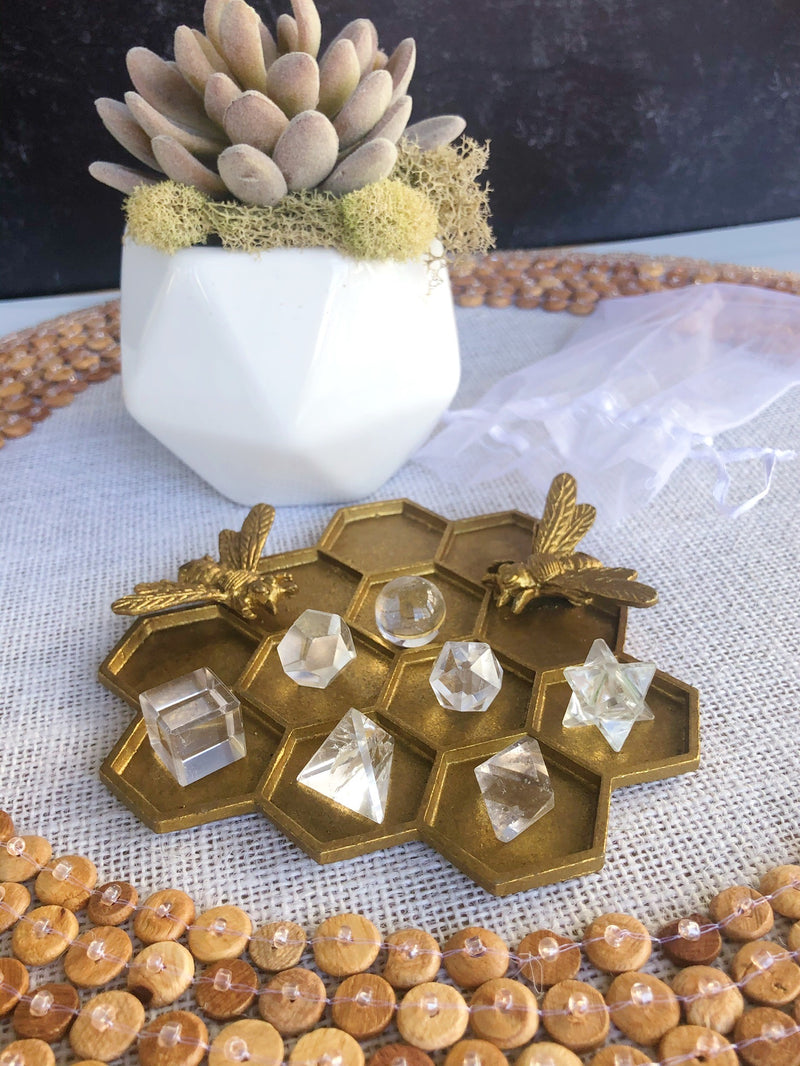 Crystal Sacred Geometry 7 Piece Platonic Solids Sets