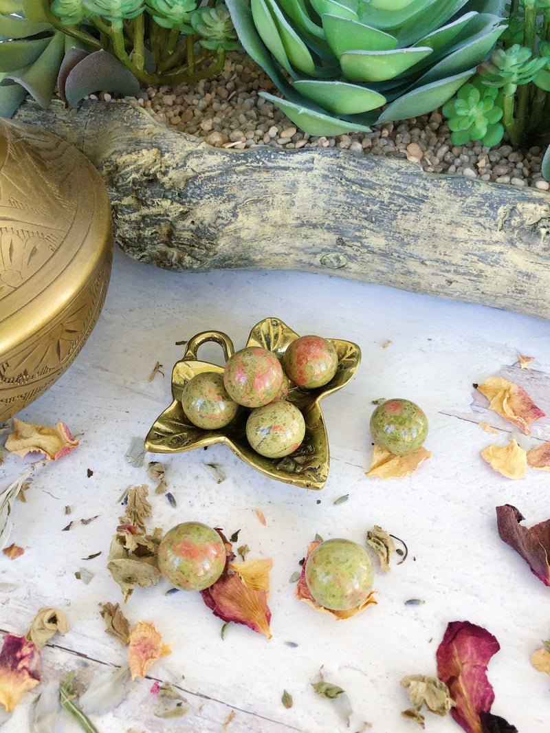 Unakite Mini Spheres for Balance & Heart Healing