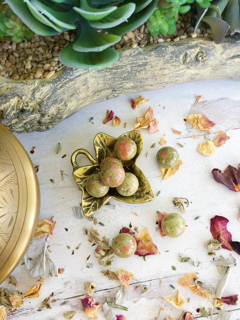 Unakite Mini Spheres for Balance & Heart Healing