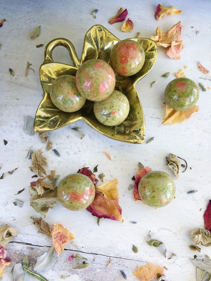Unakite Mini Spheres for Balance & Heart Healing