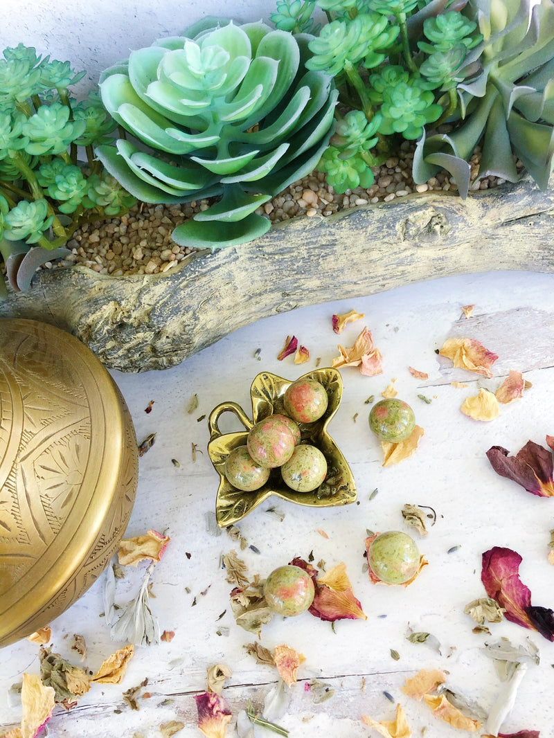 Unakite Mini Spheres for Balance & Heart Healing