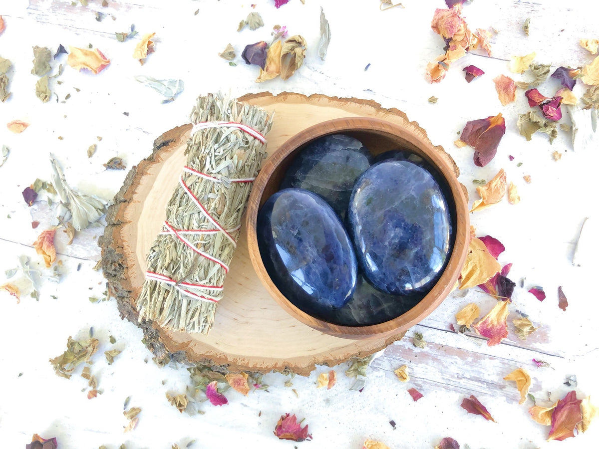 Iolite Palm Stones for Direction & Guidance