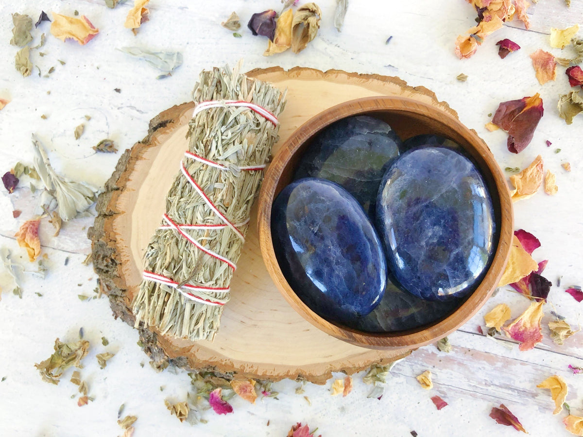 Iolite Palm Stones for Direction & Guidance