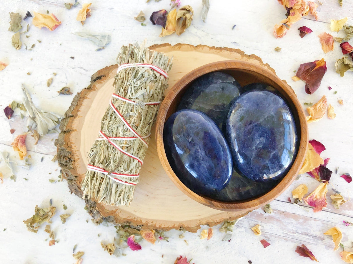 Iolite Palm Stones for Direction & Guidance