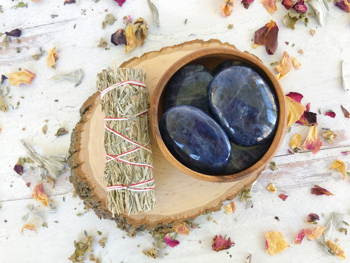 Iolite Palm Stones for Direction & Guidance