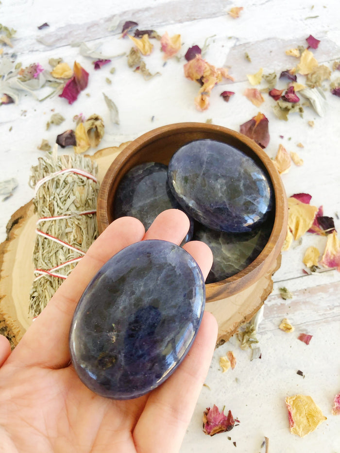 Iolite Palm Stones for Direction & Guidance