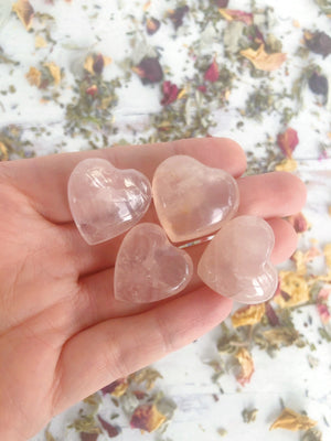 Rose Quartz Heart Carvings for Love & Relationships