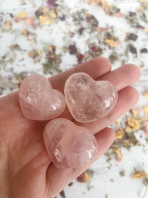 Rose Quartz Heart Carvings for Love & Relationships