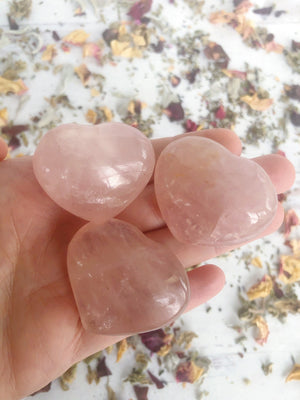 Rose Quartz Heart Carvings for Love & Relationships