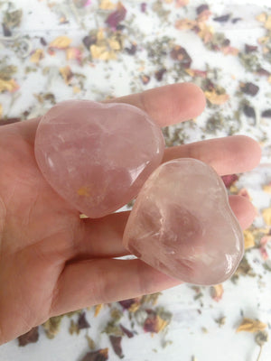 Rose Quartz Heart Carvings for Love & Relationships