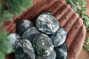 Moss Agate Palm Stones for Connecting to Nature