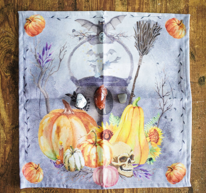 Samhain Altar Cloth and Crystal Set