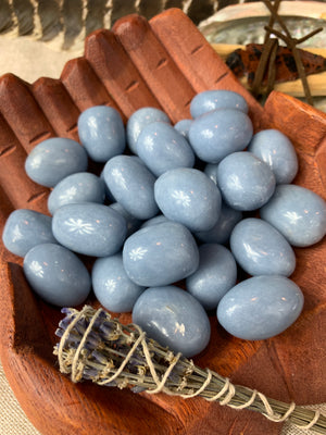 Tumbled Angelite for Gratitude & Angelic Connection