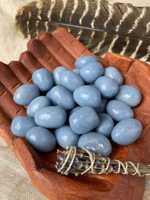 Tumbled Angelite for Gratitude & Angelic Connection