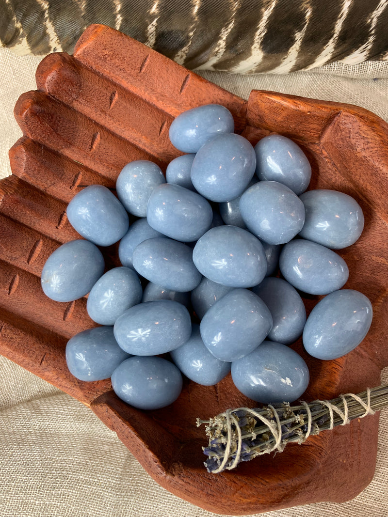 Tumbled Angelite for Gratitude & Angelic Connection