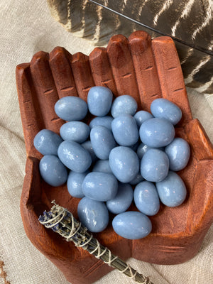 Tumbled Angelite for Gratitude & Angelic Connection