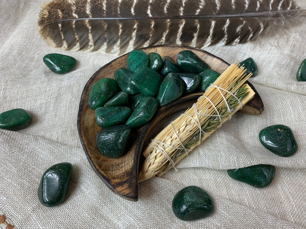 Tumbled Dark Green Aventurine for Wealth