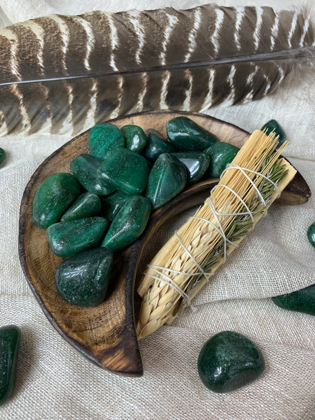 Tumbled Dark Green Aventurine for Wealth