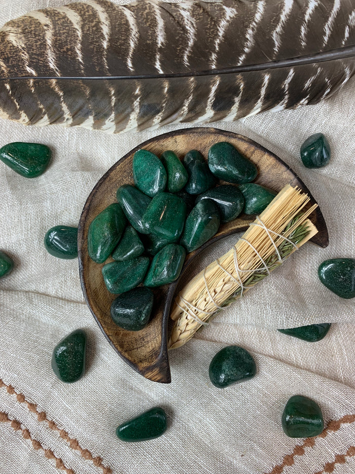 Tumbled Dark Green Aventurine for Wealth