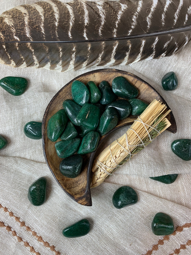 Tumbled Dark Green Aventurine for Wealth