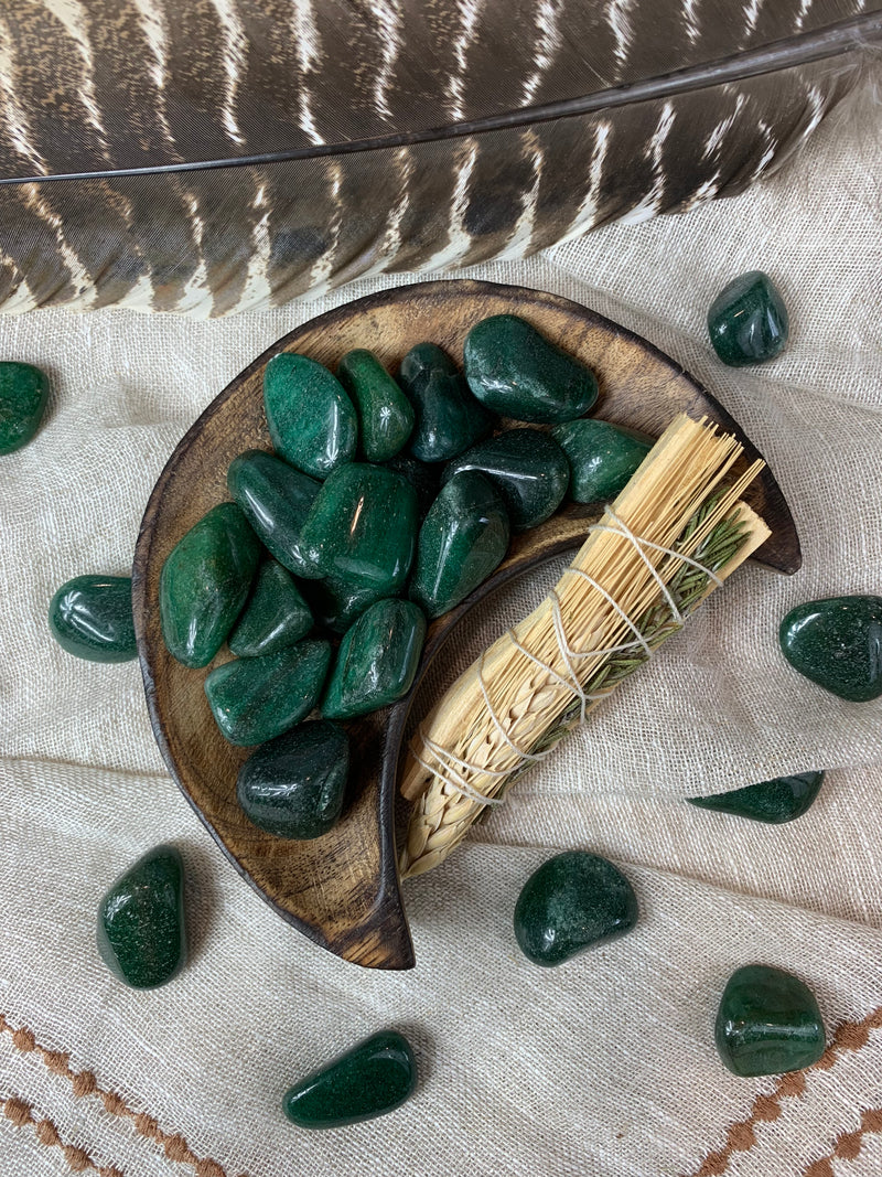 Tumbled Dark Green Aventurine for Wealth