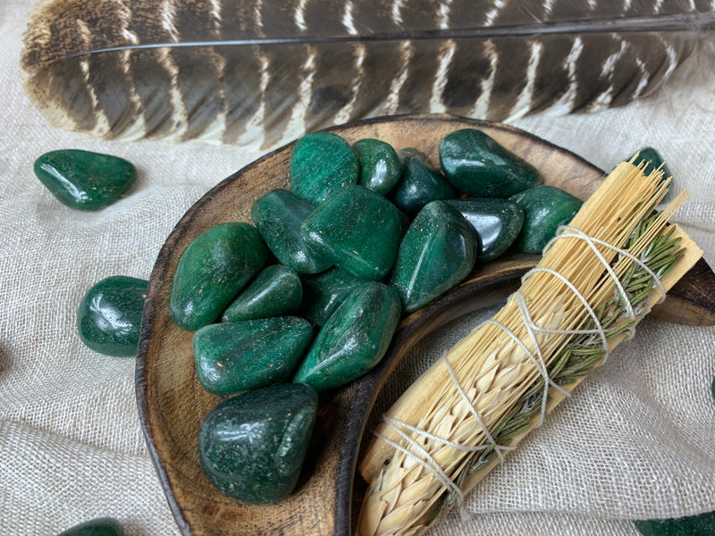 Tumbled Dark Green Aventurine for Wealth