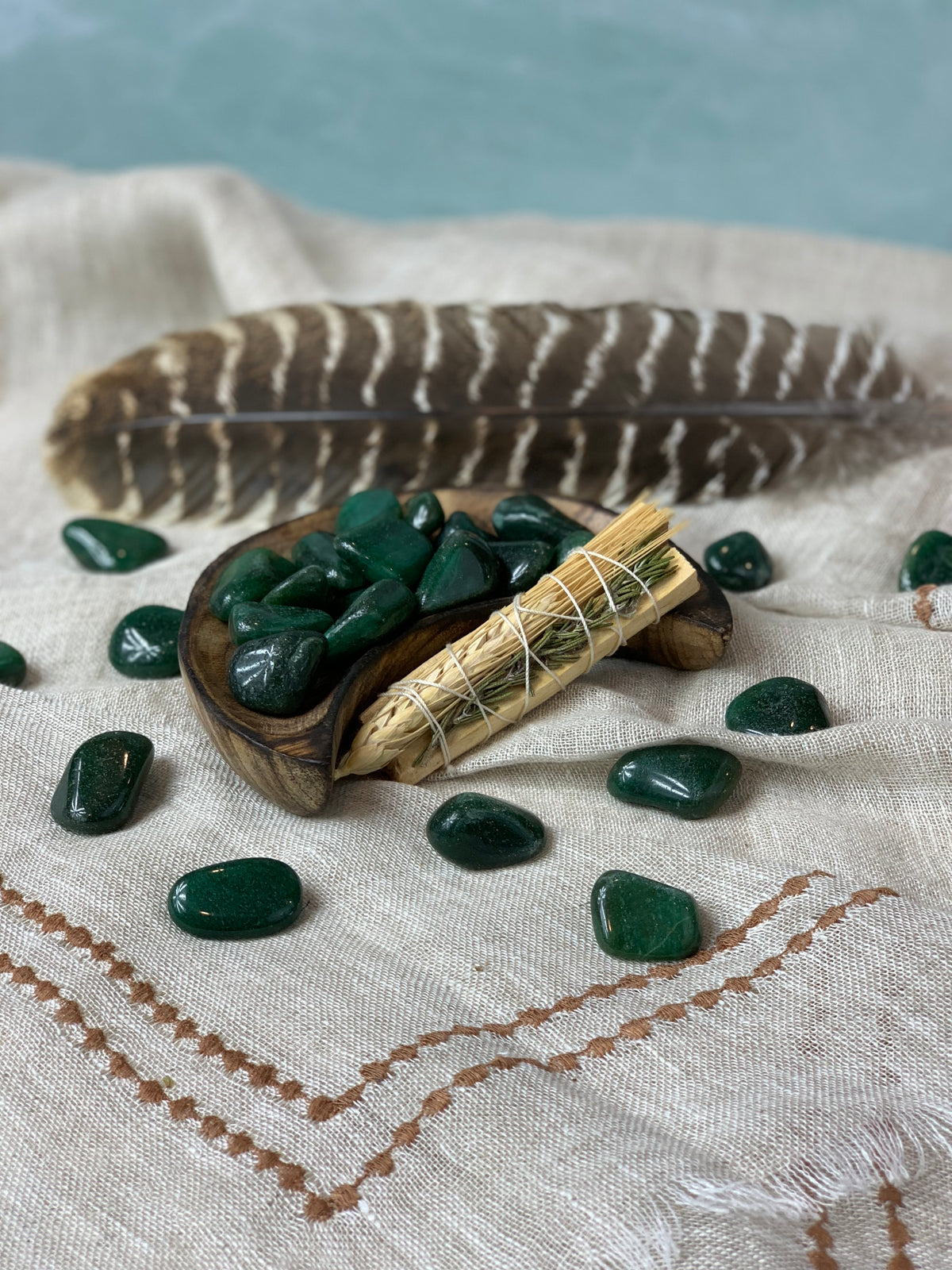 Tumbled Dark Green Aventurine for Wealth